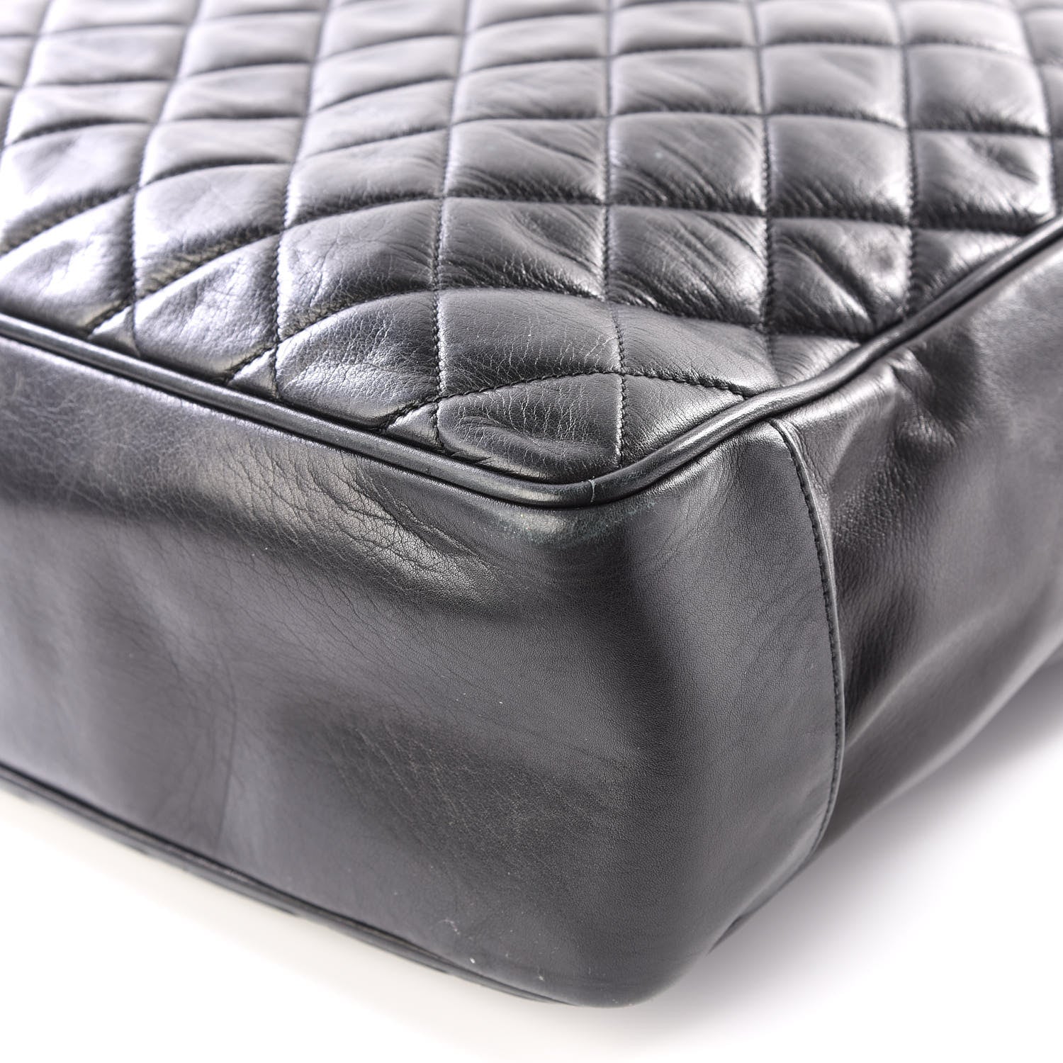 Chanel Lambskin Quilted Shopping Tote Black 6 of 12