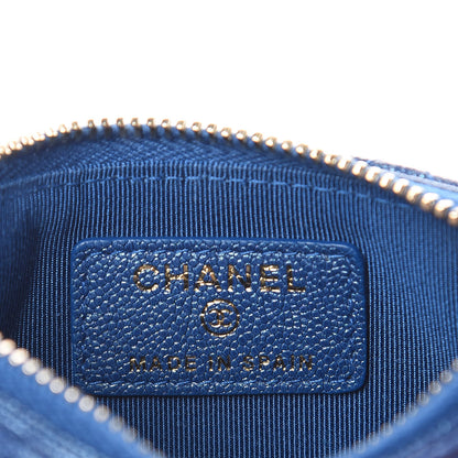 Chanel Iridescent Caviar Quilted Flap Zip Card Holder Dark Blue 6 of 8