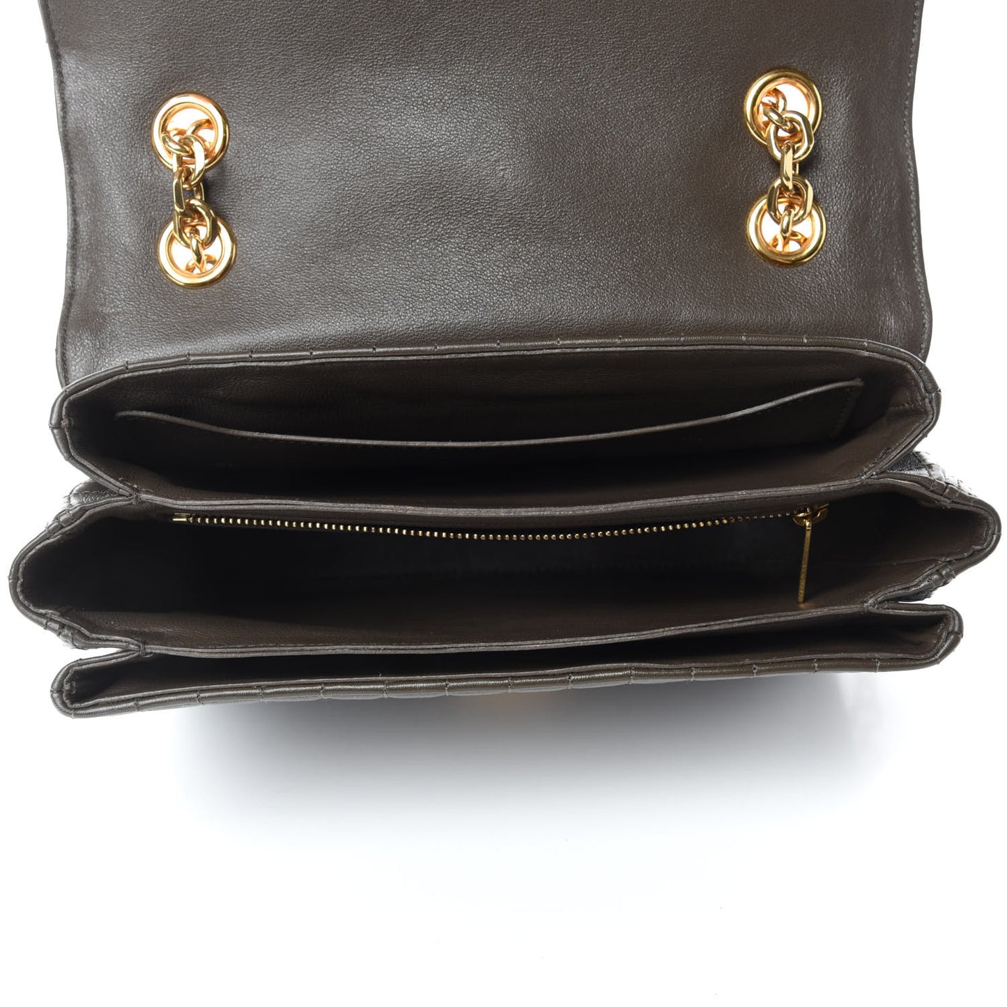Calfskin Quilted Medium C Bag Dark Brown