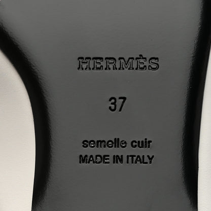 Hermes Calfskin Womens Groupie Mules 37 White 9 of 11