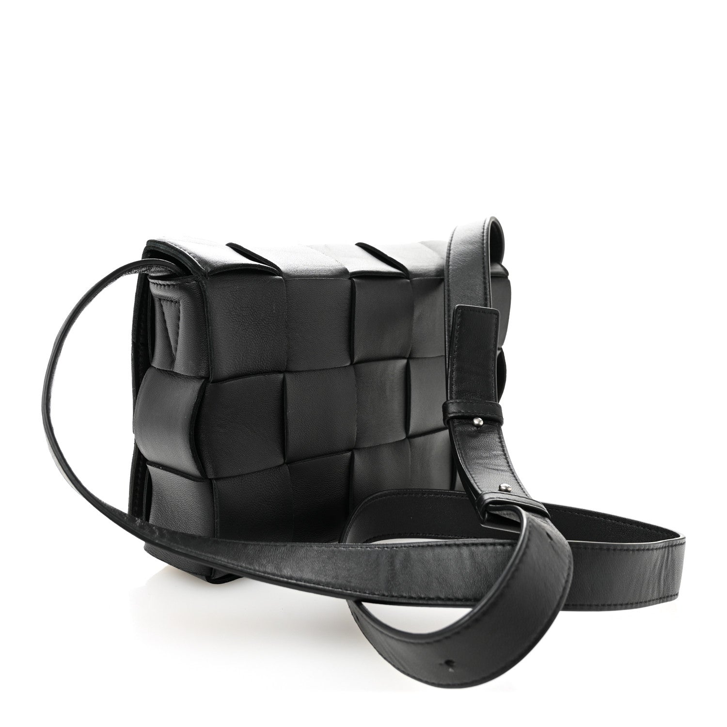 Bottega Veneta Lambskin Maxi Intrecciato Cassette Crossbody Bag Black 3 of 9