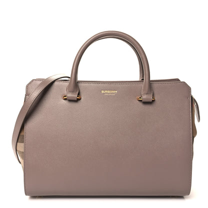Burberry Calfskin Mega Check Small Banwell Tote Grey Mink 1 of 9
