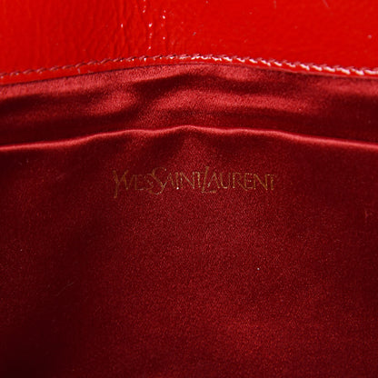 Saint Laurent Textured Patent Monogram Large Belle De Jour Clutch Red 6 of 7