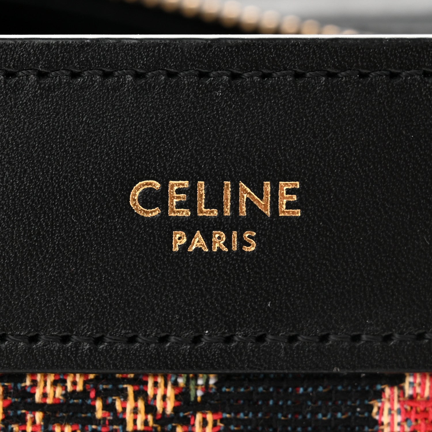 Celine Calfskin Lambskin Canvas Jacquard Floral Nano Luggage Black 6 of 11