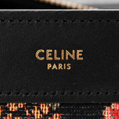 Celine Calfskin Lambskin Canvas Jacquard Floral Nano Luggage Black 6 of 11