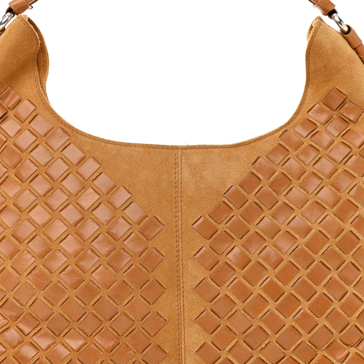 Suede Nappa Intrecciato Shoulder Bag