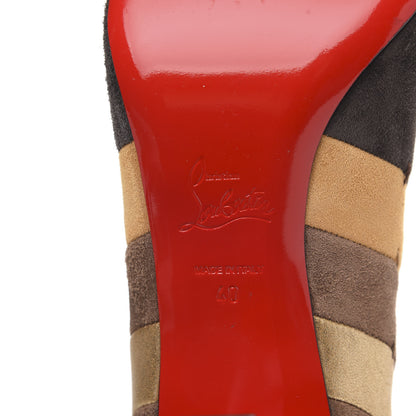 Christian Louboutin Veau Velours Nappa Verve Wavy 85 Ankle Boots 40 Version Chatain 6 of 9