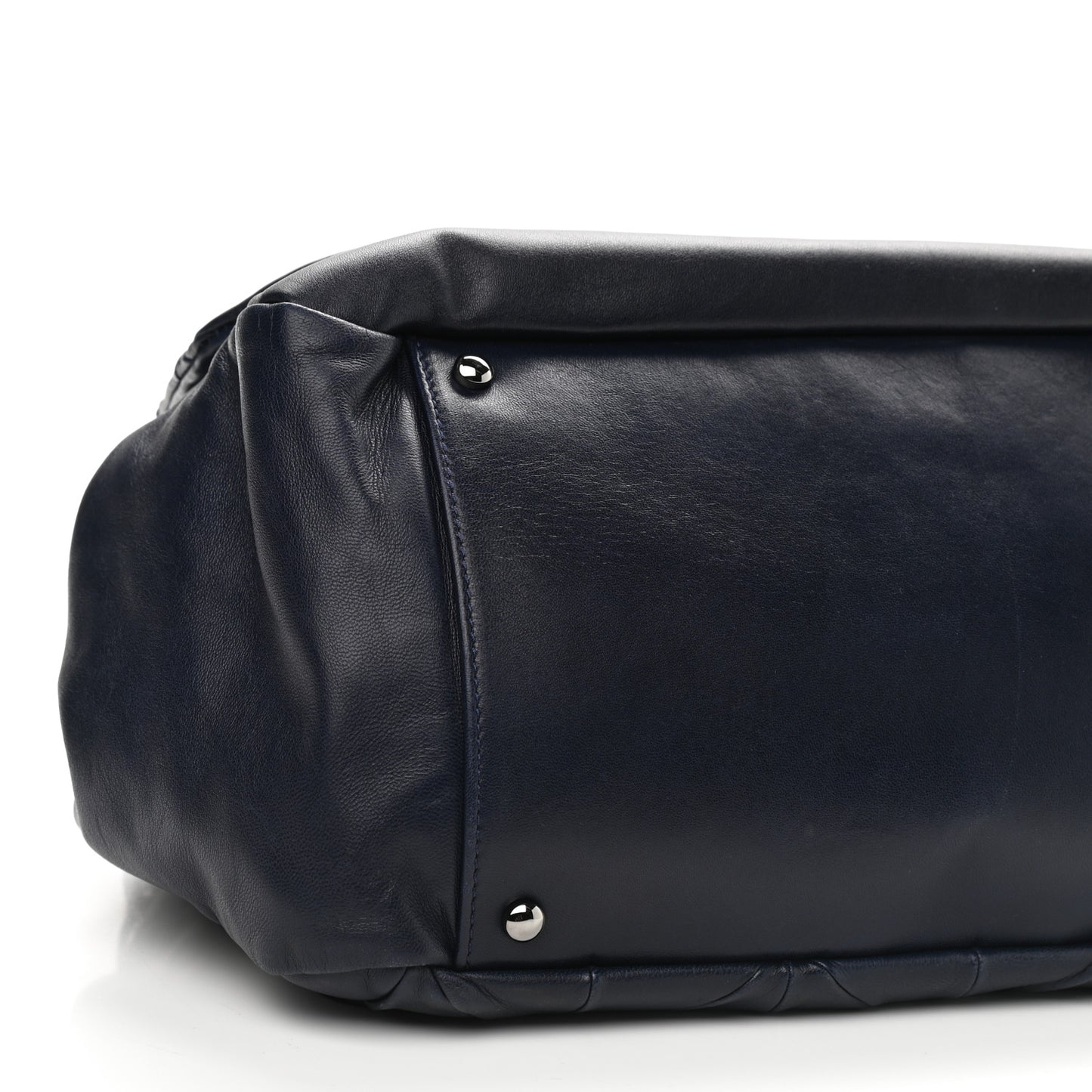 Lambskin Origami Soft Squares Accordion Flap Navy