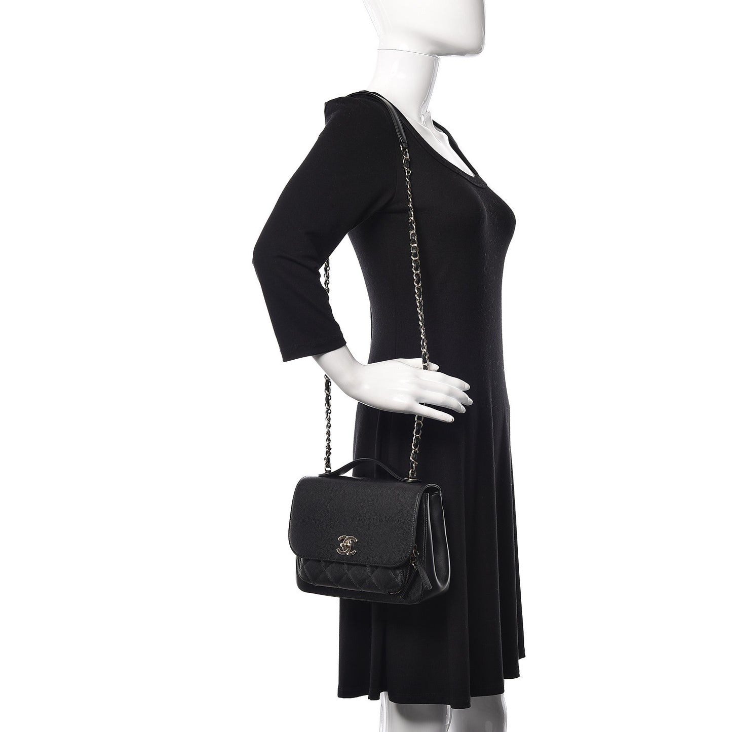 Caviar Quilted Medium Business Affinity Flap Black