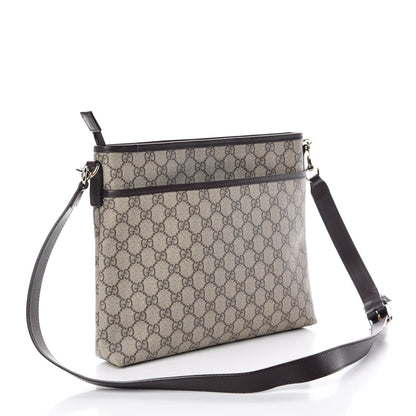 Gucci GG Plus Monogram Medium Flat Messenger Bag Dark Brown 3 of 9