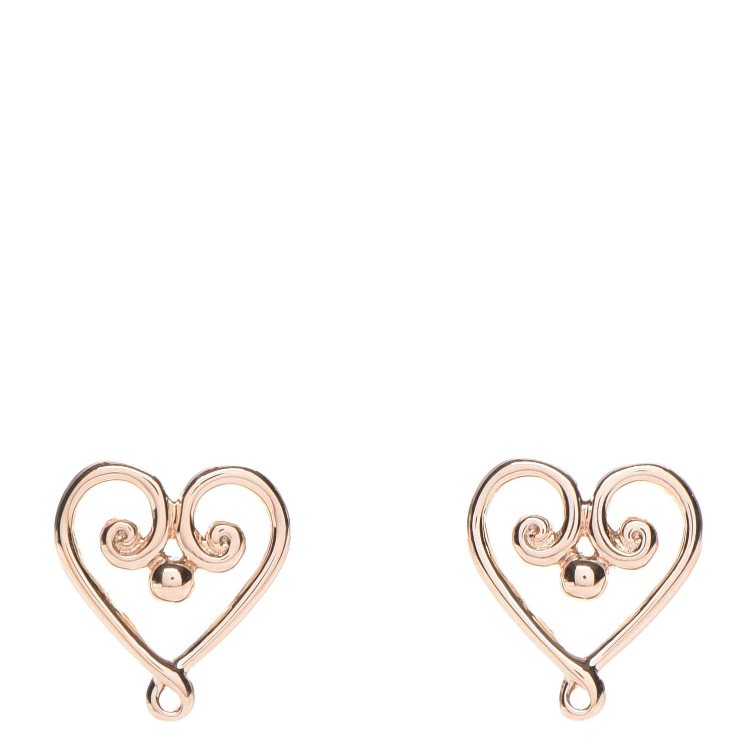 Tiffany 18K Rose Gold Paloma's Venezia Goldoni Heart Earrings 1 of 9
