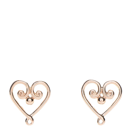 Tiffany 18K Rose Gold Paloma's Venezia Goldoni Heart Earrings 1 of 9