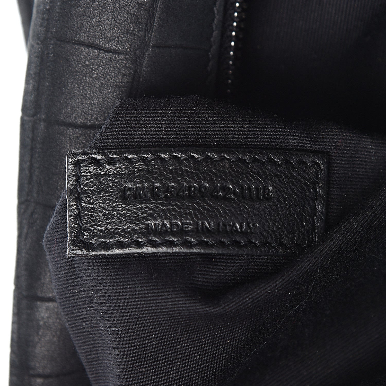 Saint Laurent Nubuck Crocodile Embossed Monogram Medium Niki Chain Satchel Black 7 of 17