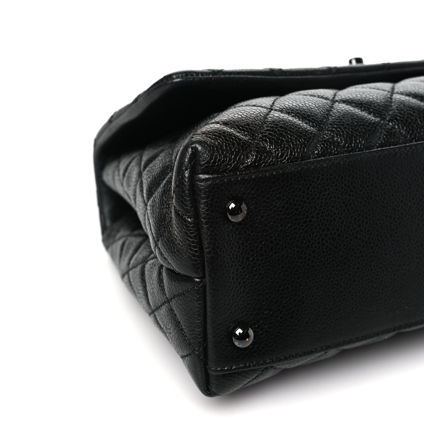 Caviar Quilted Small Coco Handle Flap So Black