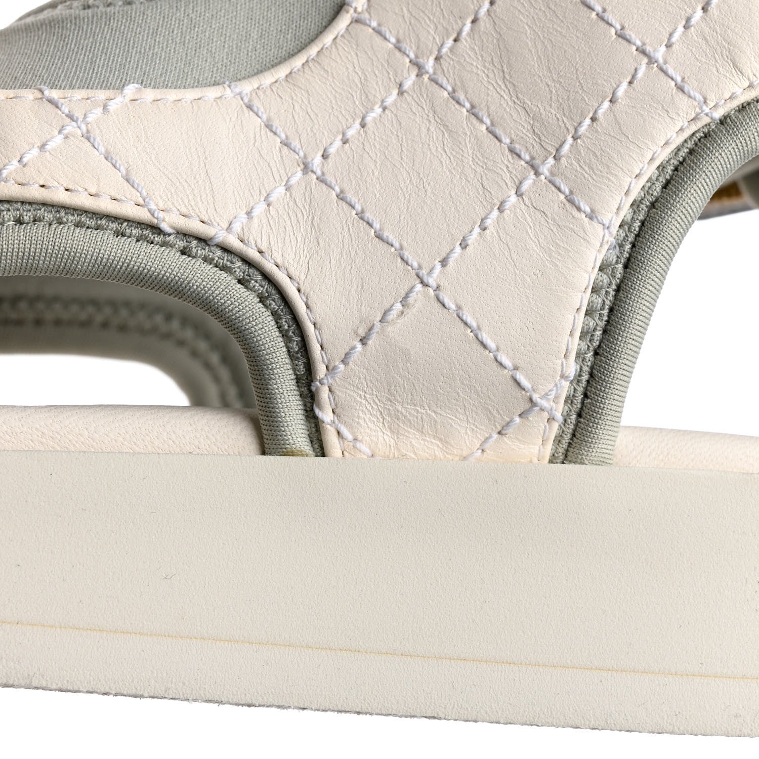 Chanel Goatskin Fabric Gladiator Sandals 41.5 White Light Grey Navy Blue 10 of 10