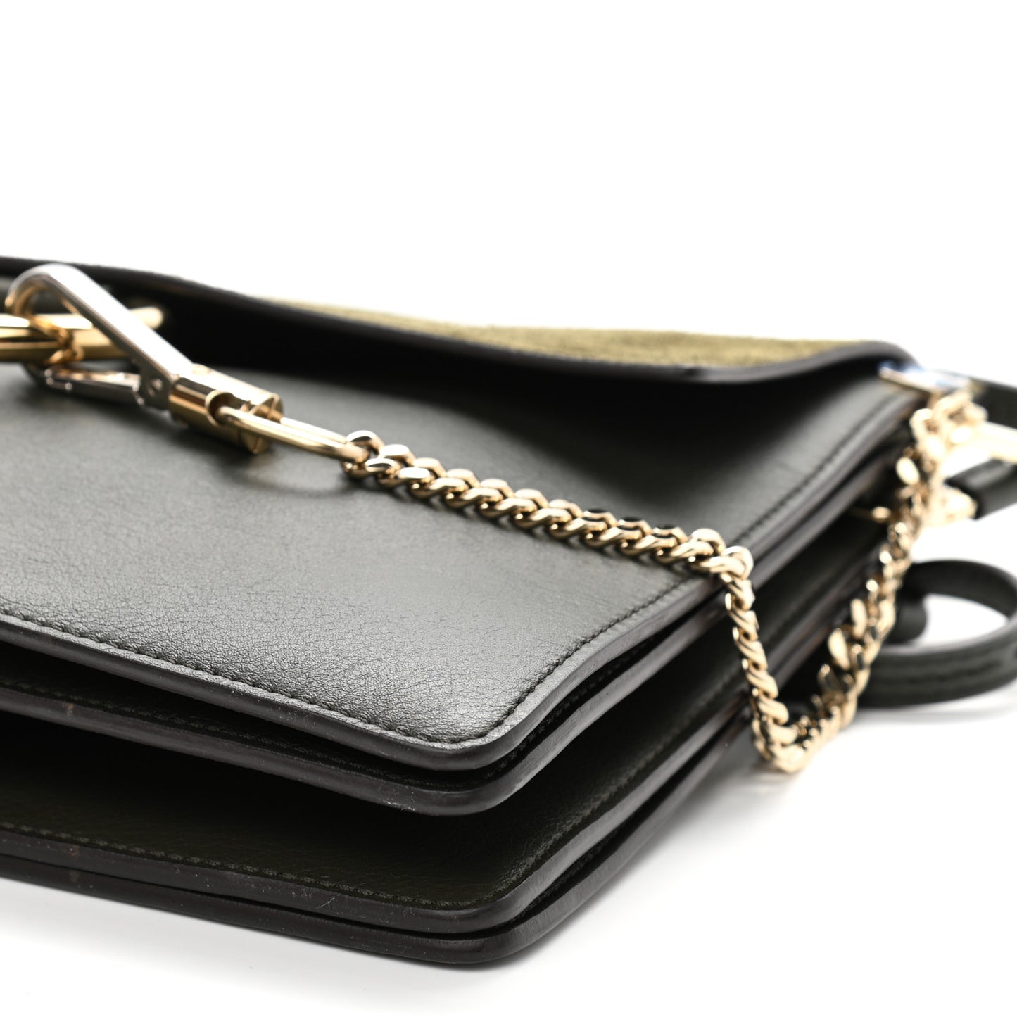 Suede Calfskin Medium Faye Shoulder Bag Deep Forest