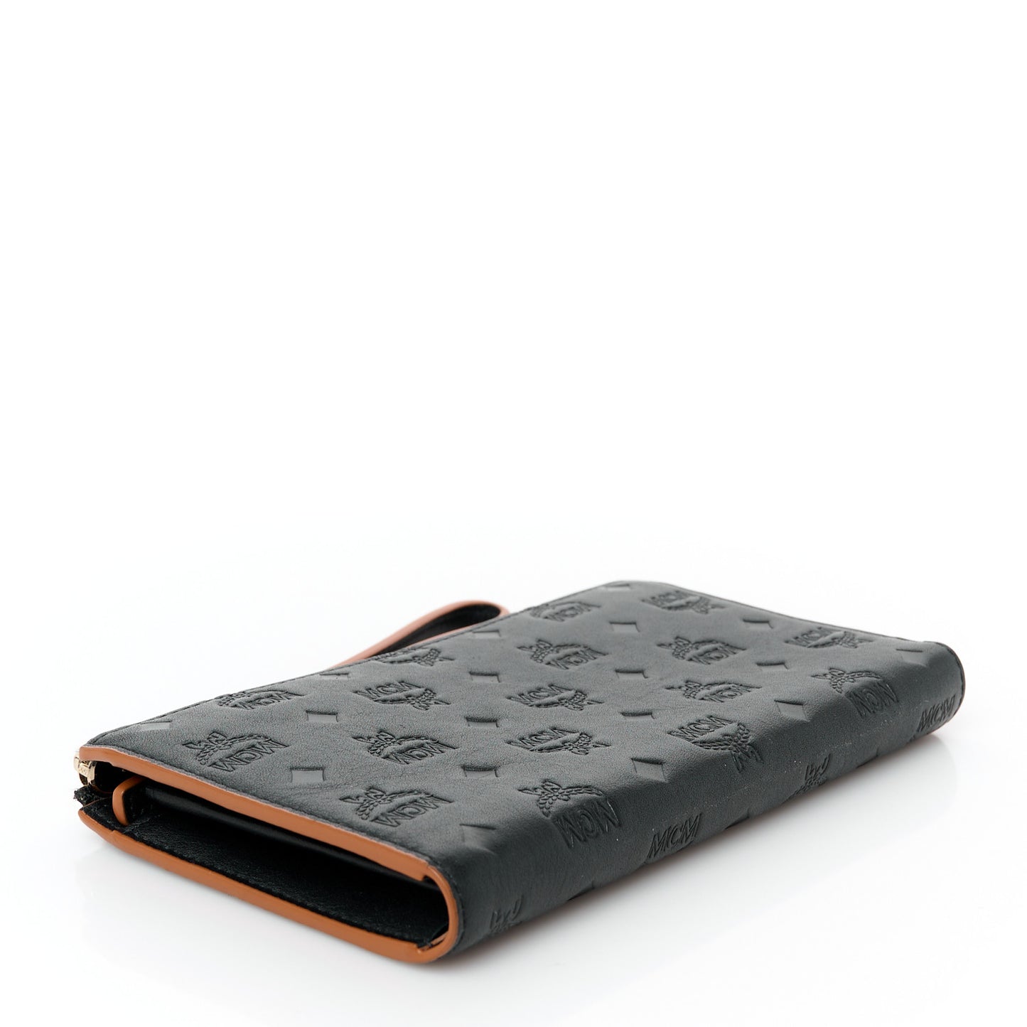Calfskin Ottomar Monogram Large Aren Zip Wallet Black