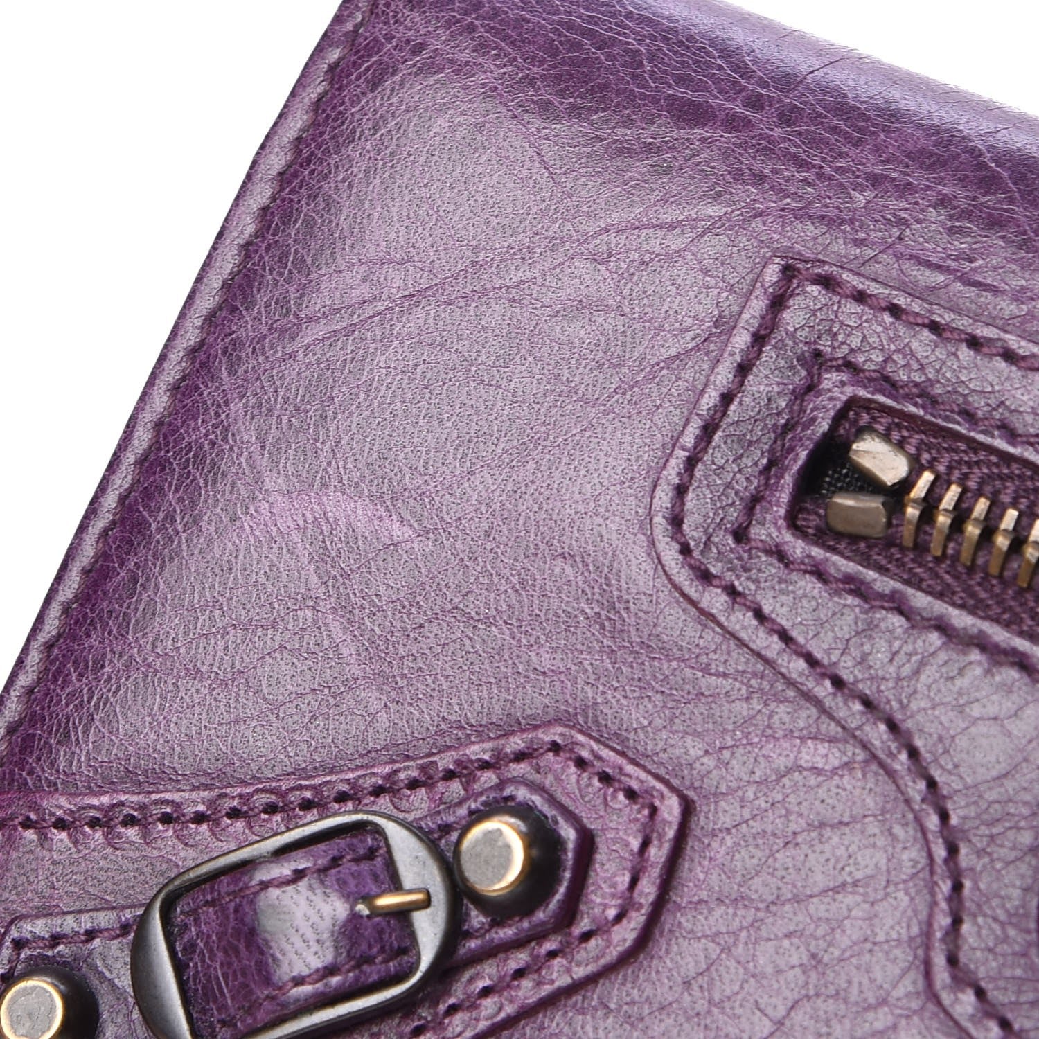 Balenciaga Agneau Classic Hardware Money Wallet Raisin 9 of 13