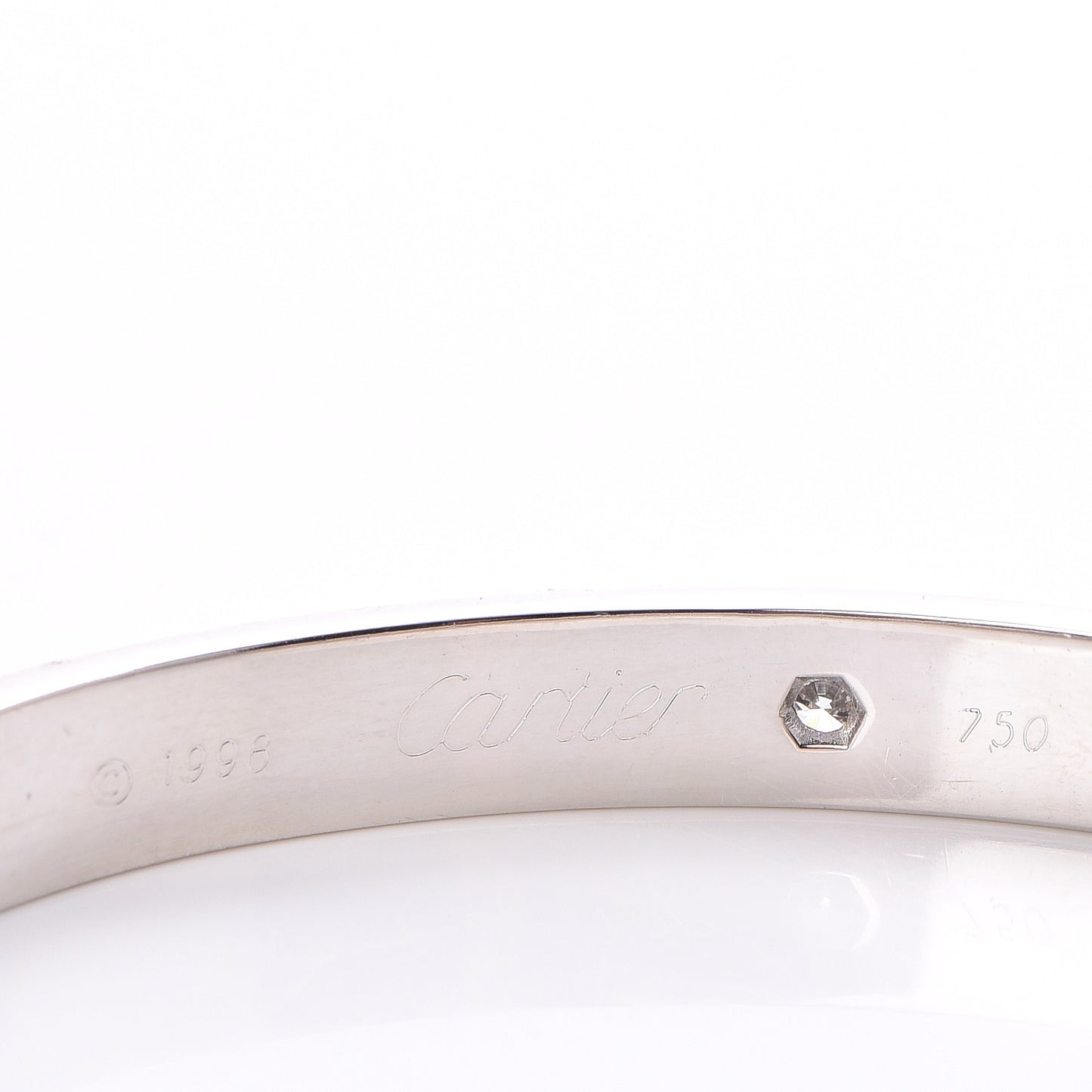 18K White Gold 6 Diamond LOVE Bracelet 16