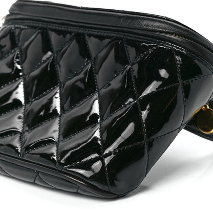 Chanel Patent Calfskin Quilted Waist Belt Bag 75 30 Black 10 of 11