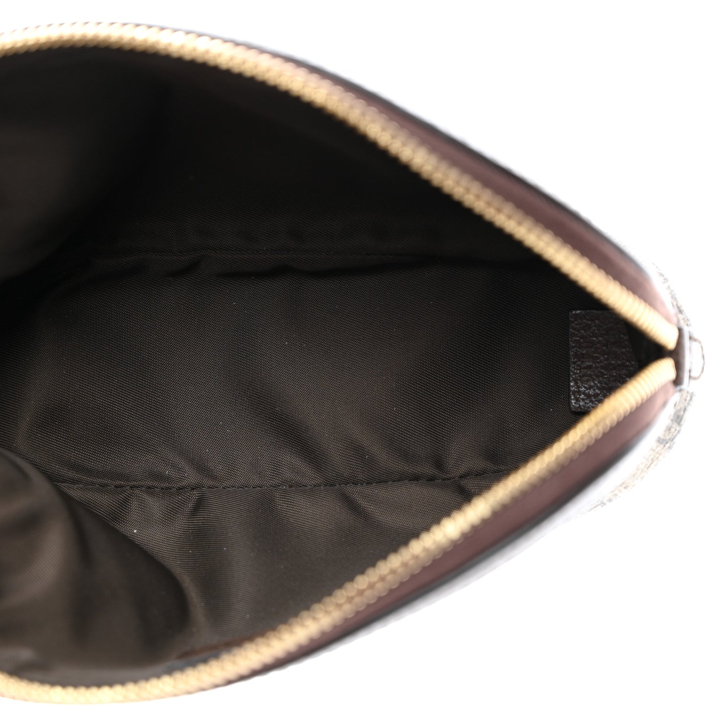 GG Supreme Monogram Textured Calfskin Web Medium Ophidia Cosmetic Case Beige Ebony New Acero