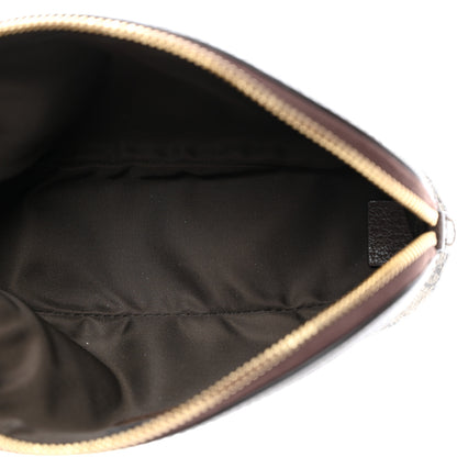 Gucci GG Supreme Monogram Textured Calfskin Web Medium Ophidia Cosmetic Case Beige Ebony New Acero 6 of 8