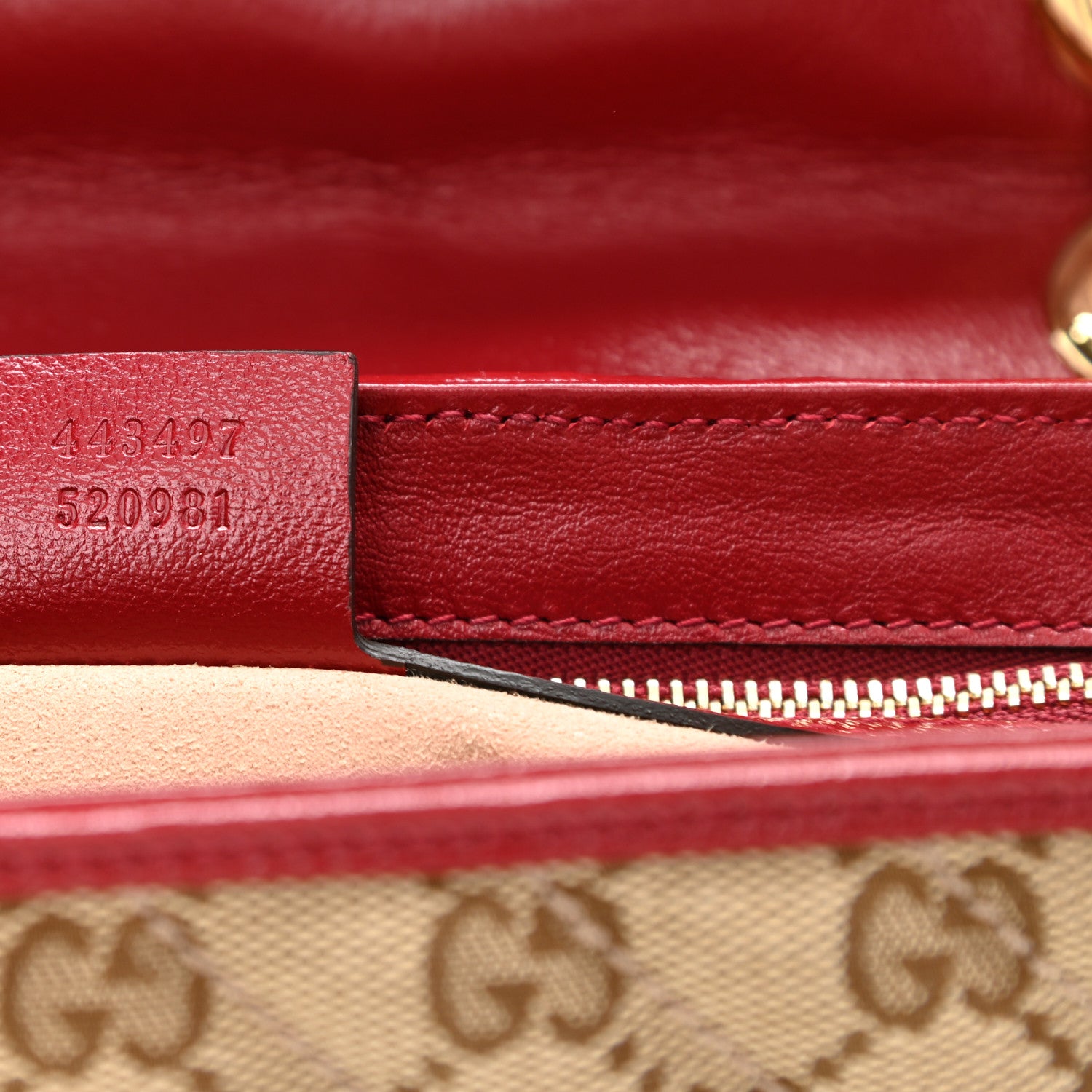 Gucci Monogram Azalea Calfskin Matelasse Diagonal Small GG Marmont Shoulder Bag Beige Ebony New Cherry Red 7 of 11