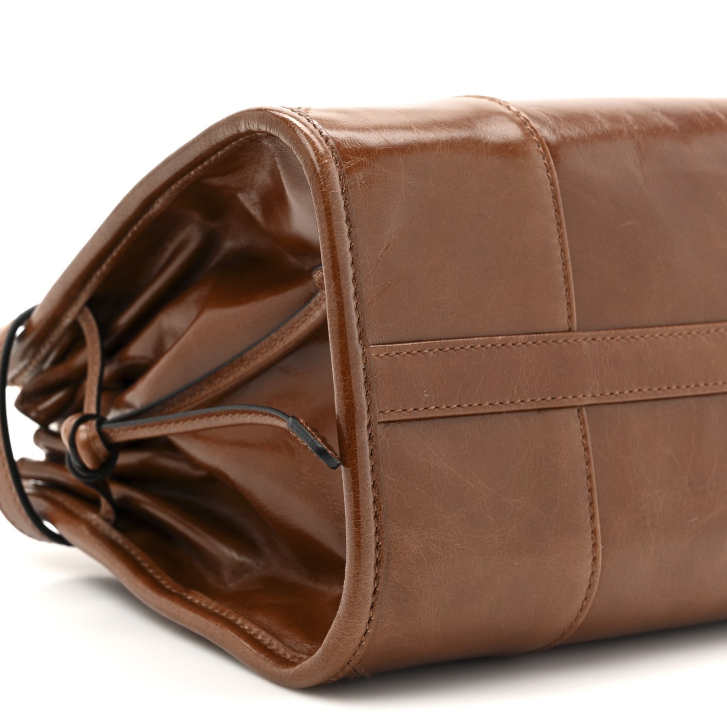 Glossy Calfskin Triangle Medium Bonnie Shoulder Bag Palisander