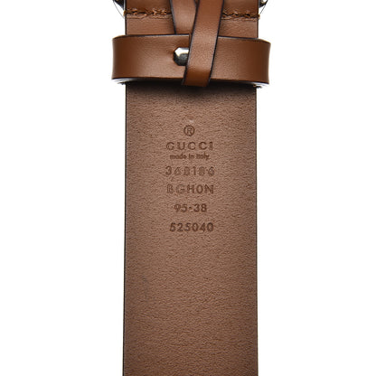 Gucci Selleria Calfskin Nickel Interlocking G 37mm Belt 95 38 Cuir 6 of 6