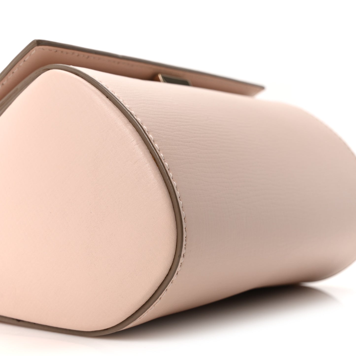 Textured Calfskin Mini Pandora Box Chain Crossbody Bag Powder Pink