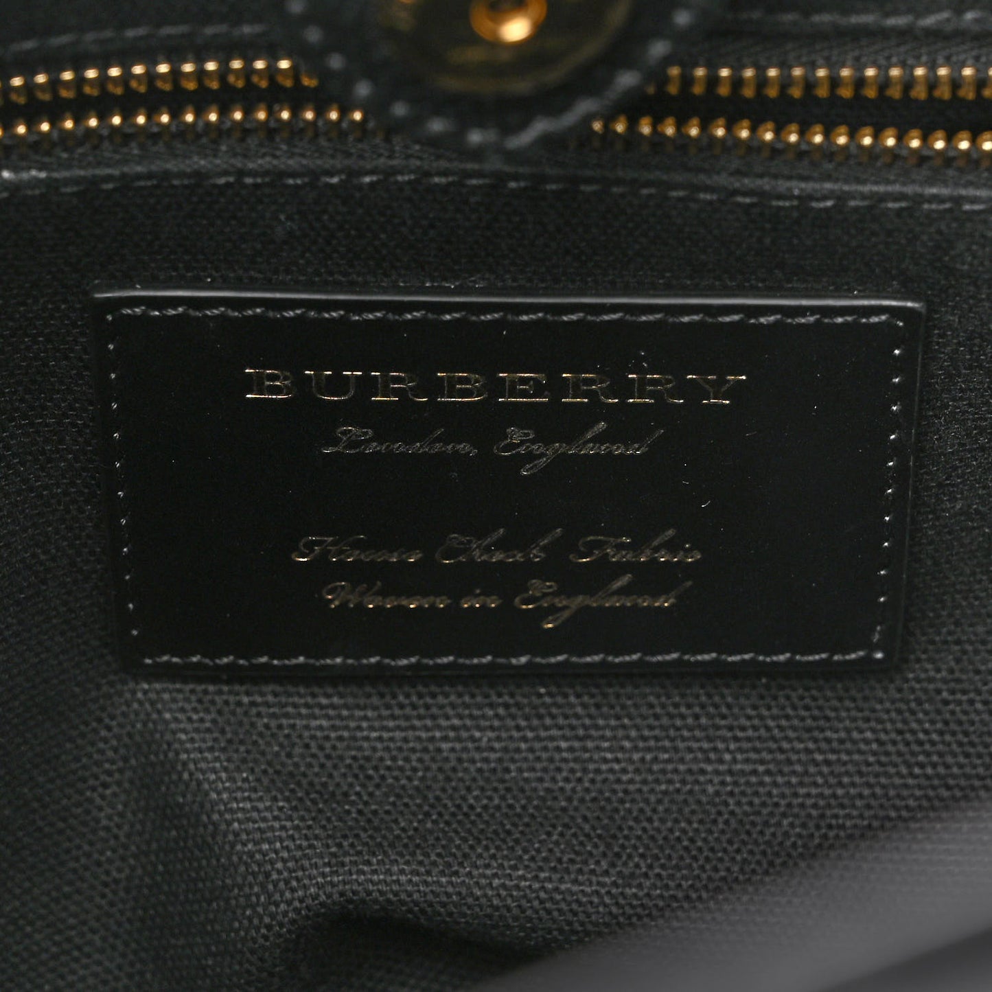 Derby Calfskin House Check Small Banner Tote Black