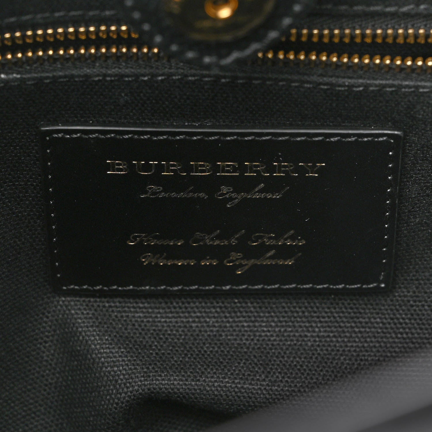 Burberry Derby Calfskin House Check Small Banner Tote Black 6 of 9