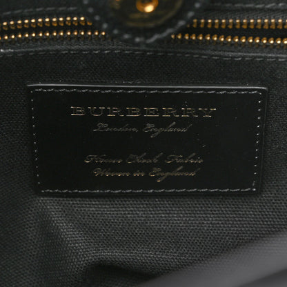 Burberry Derby Calfskin House Check Small Banner Tote Black 6 of 9