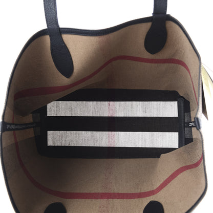 Burberry Coated Canvas Mega Check Medium Doodle Tote Black 5 of 9