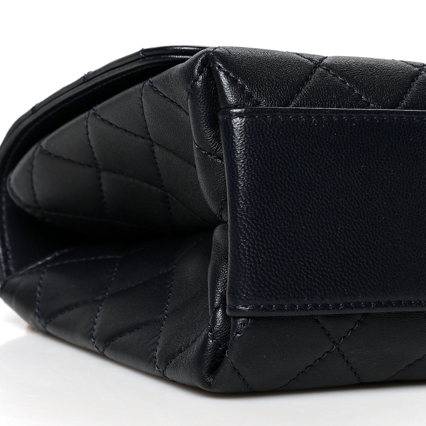 Lambskin Quilted La Parisienne Top Handle Flap Dark Blue