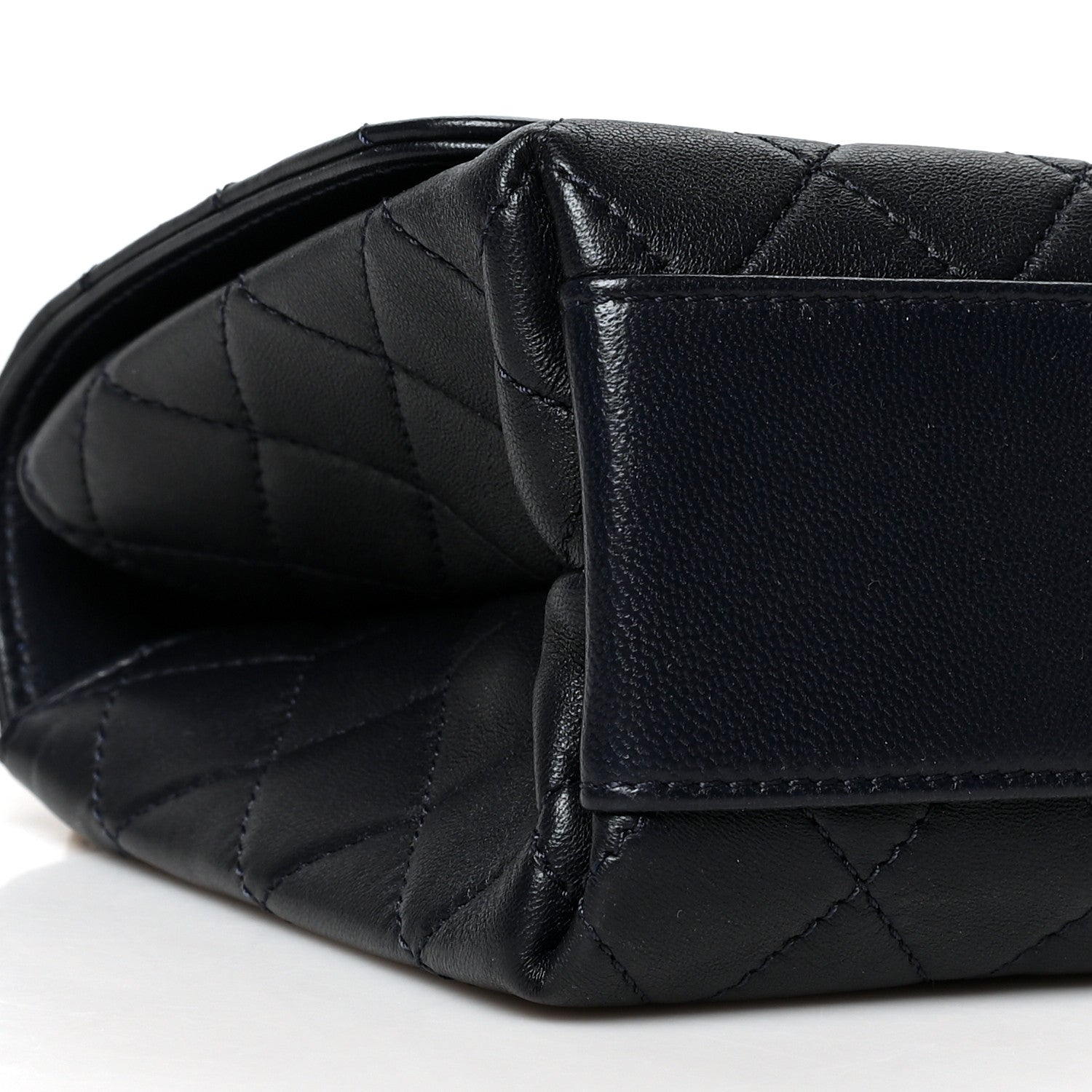 Chanel Lambskin Quilted La Parisienne Top Handle Flap Dark Blue 8 of 11