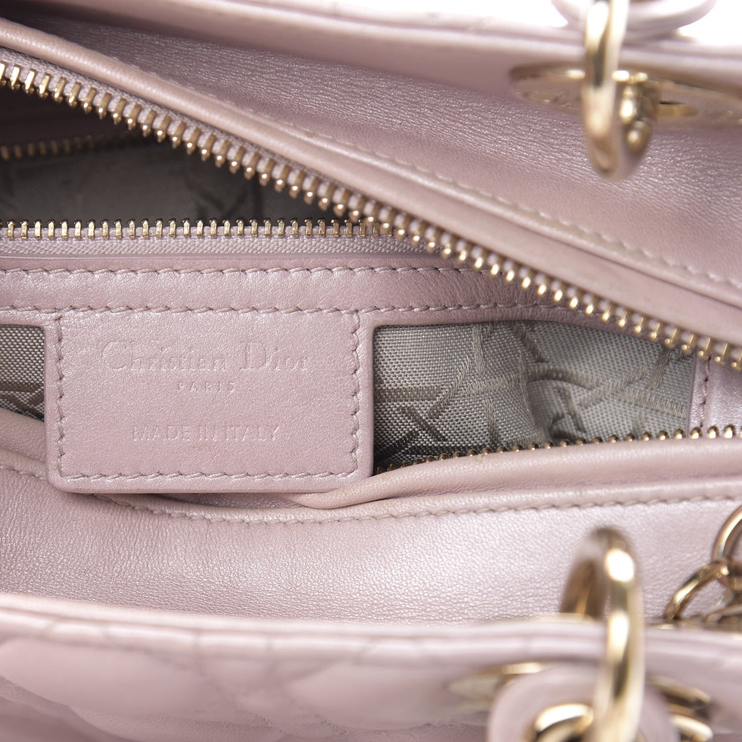 Christian Dior Pearly Lambskin Cannage Medium Lady Dior Lotus 6 of 24