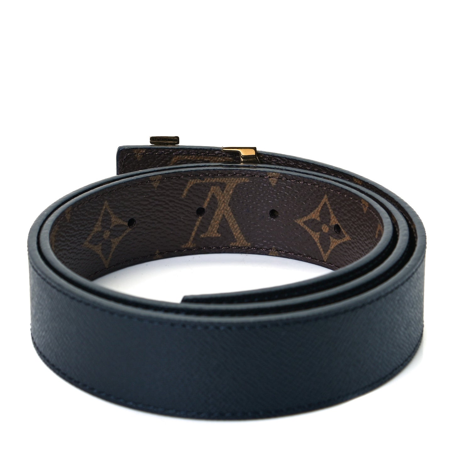Calfskin Monogram 30mm LV Initiales Reversible Belt 75 30 Black