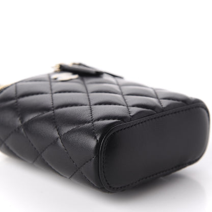 Chanel Lambskin Quilted Small Vertical Coco Beauty Vanity Case With Chain Black 7 of 10