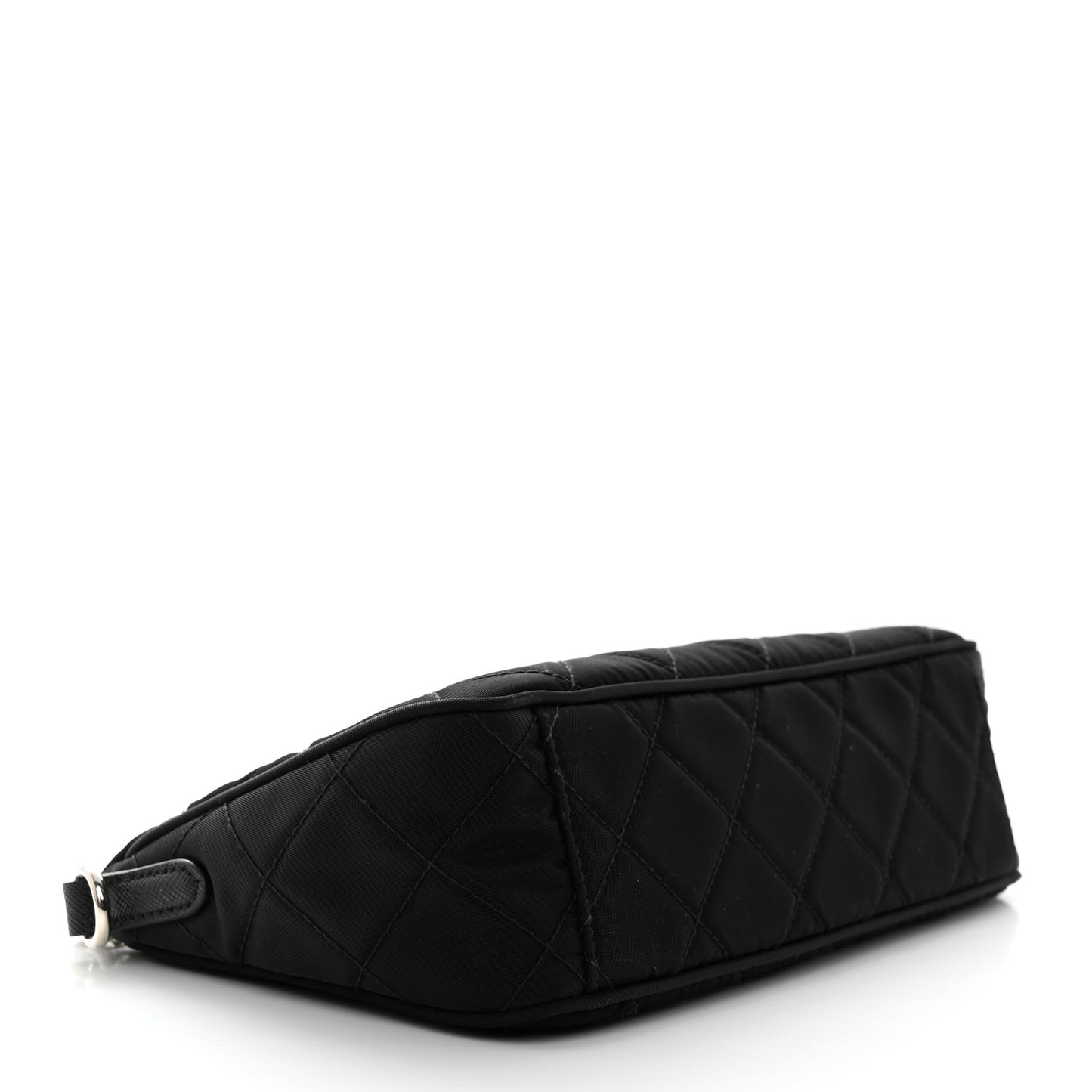 Nylon Tessuto Impuntu Quilted Crossbody Bag Black