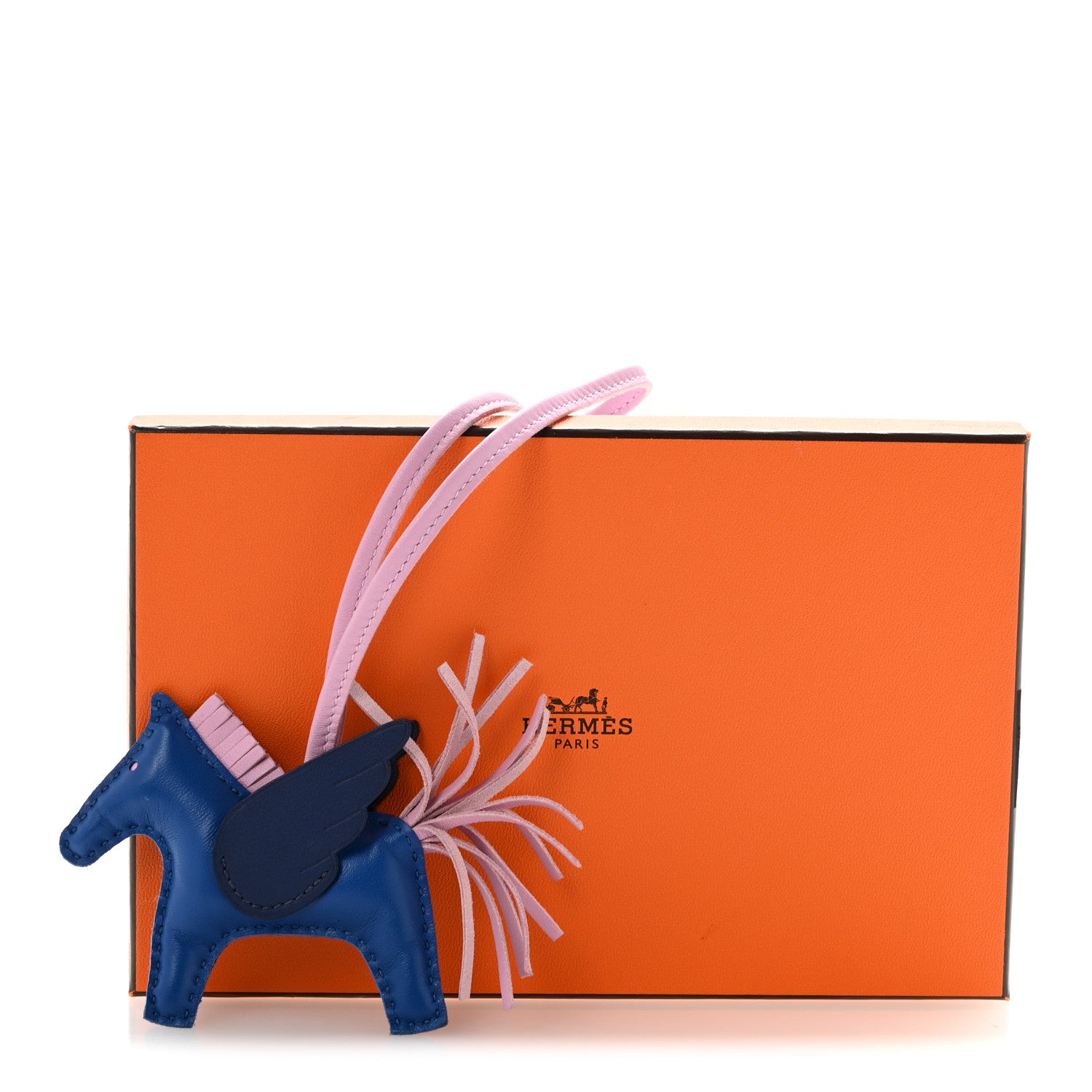 Hermes Milo Lambskin Grigri Rodeo Pegase Horse Bag Charm PM Bleu France Mauve Sylvestre Bleu Saphir 6 of 6