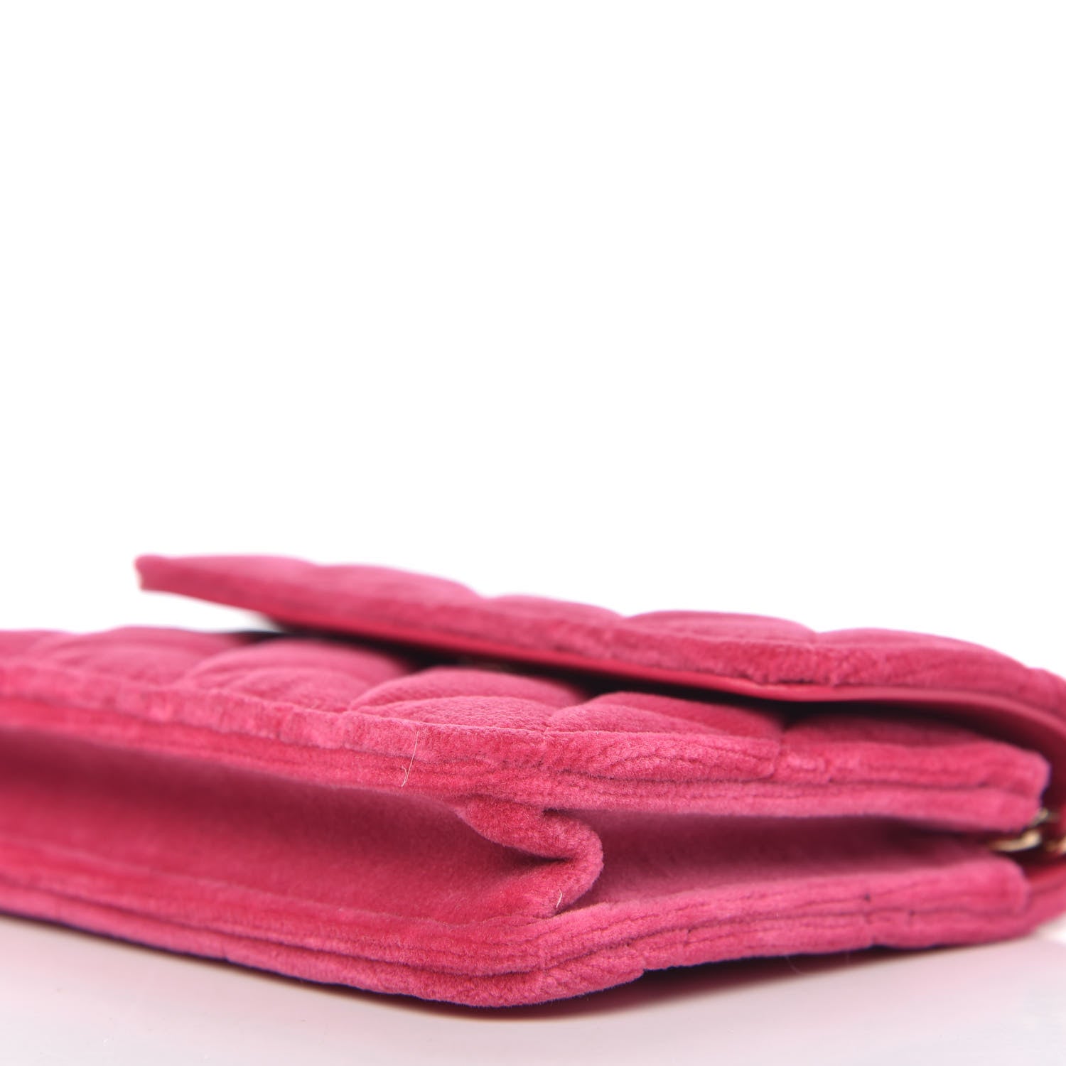Chanel Velvet Quilted Pearl Crush Flap With Chain Pink 7 of 11