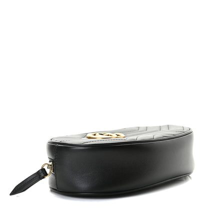 Gucci Calfskin Matelasse GG Marmont Belt Bag 65 26 Black 4 of 9