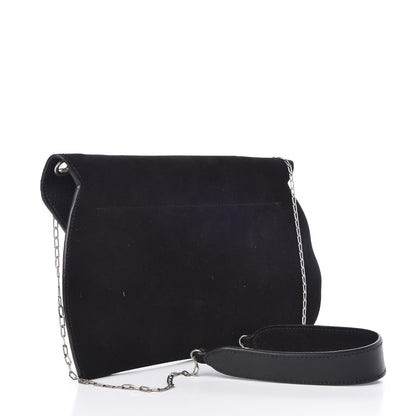 Celine Suede Calfskin Clutch on Chain Black 3 of 7