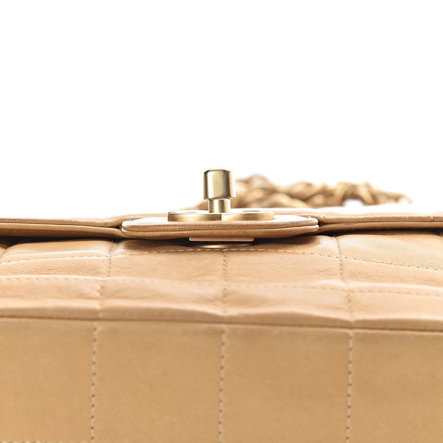 Chanel Lambskin Quilted Medium Chocolate Bar Flap Beige 17 of 17