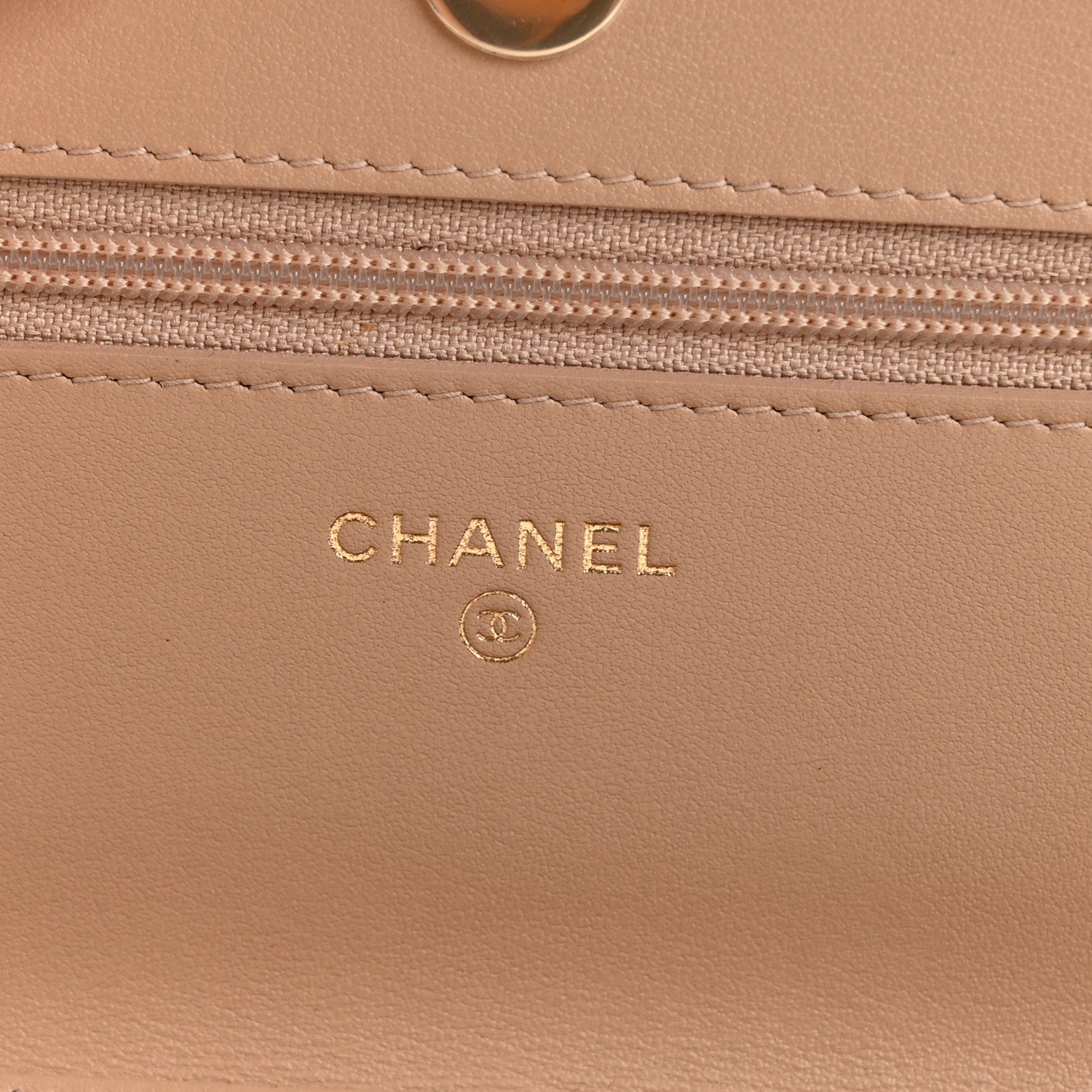 Chanel Caviar Quilted CC Filigree Wallet On Chain WOC Beige Black 6 of 15