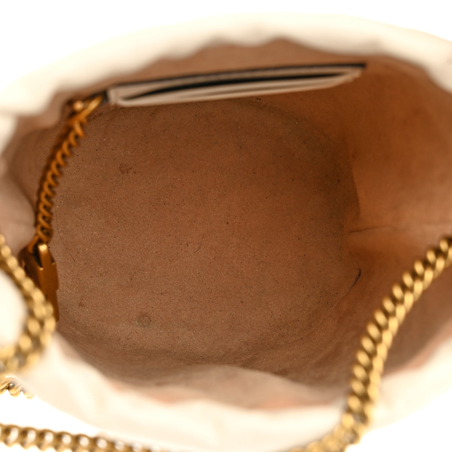 Calfskin Matelasse Mini GG Marmont 2.0 Bucket Bag White