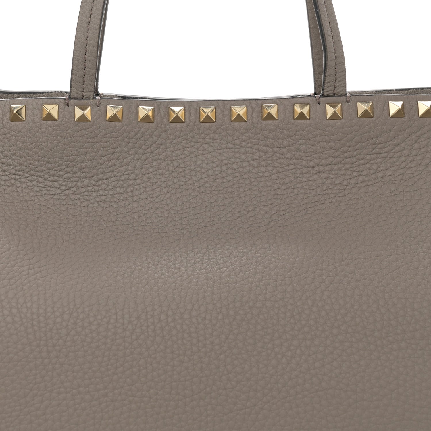 Valentino Garavani Grained Calfskin Small Rockstud Shoulder Tote Dove Gray 7 of 11