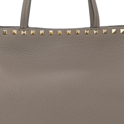 Valentino Garavani Grained Calfskin Small Rockstud Shoulder Tote Dove Gray 7 of 11