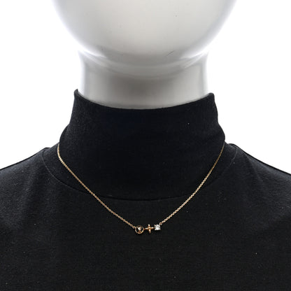 Louis Vuitton Metal Crystal Petite Louis Necklace Gold 2 of 4